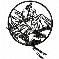 Ski Embroidery Design 10